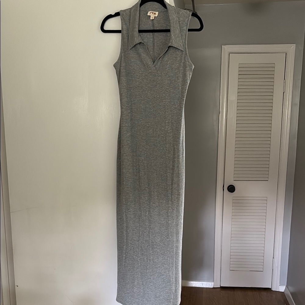 See You Monday Heather Gray Maxi Dress